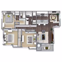 C1: 3 Bed 2 Bath 2A3035 2A3035 floor plan